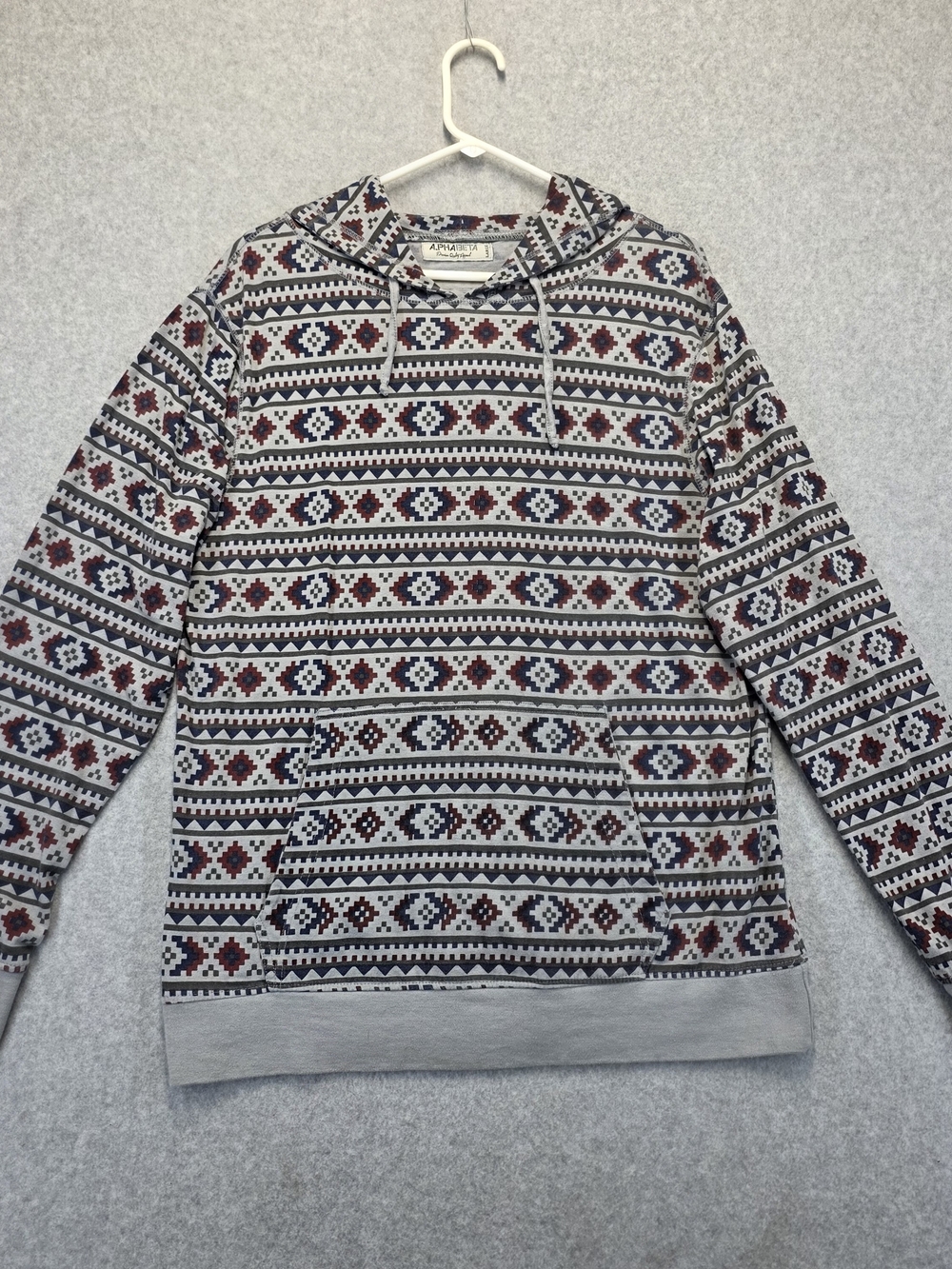 Alphabeta Women’s L Southwestern Aztec Geometric Print Hoodie Pullover